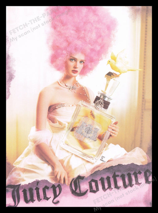 Juicy Couture 2000's Print Advertisement Ad 2007 Canary Colorful Fetch the Paper!