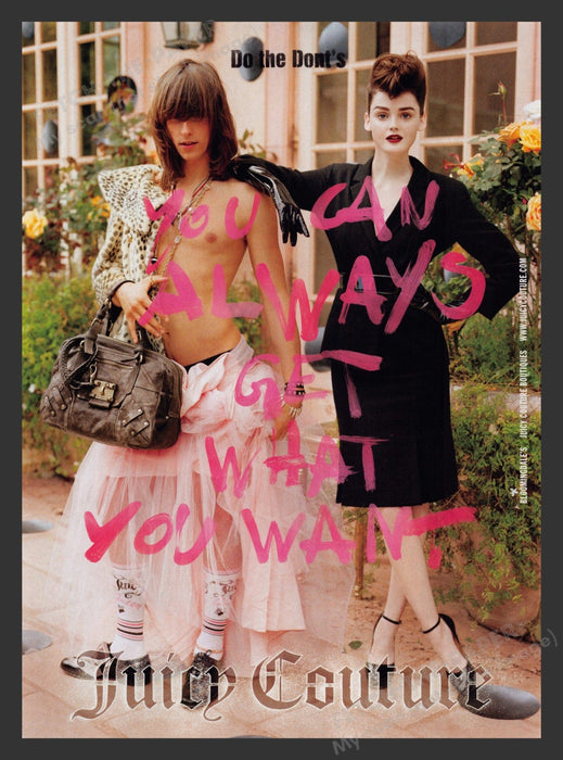Juicy Couture 2000s Print Advertisement Ad 2009 "Do the Dont's" Fetch the Paper!
