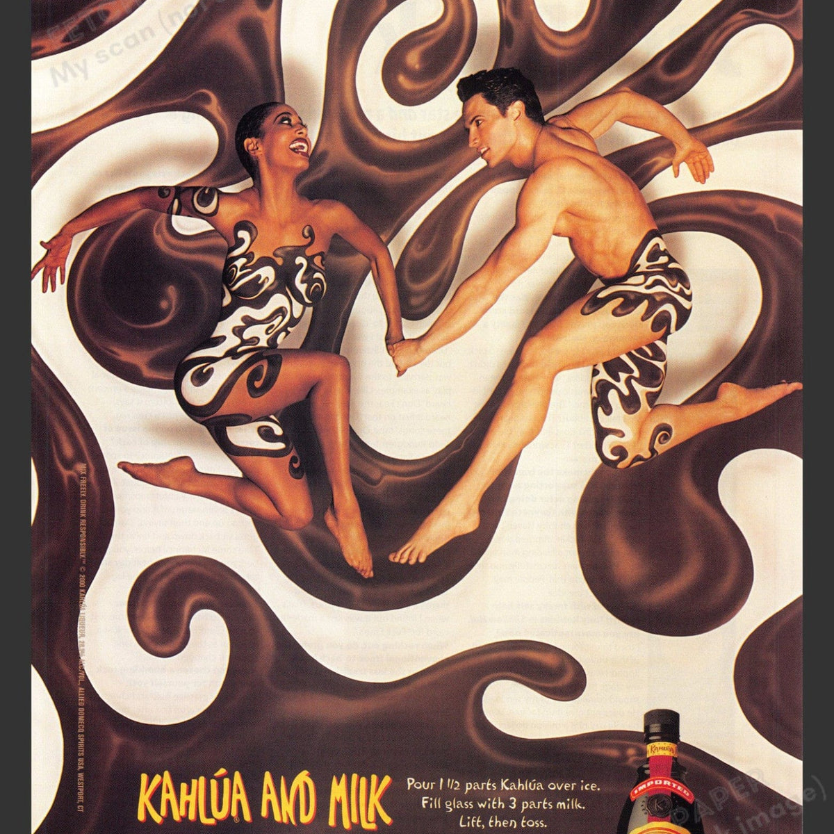 Kahlua Milk Recipe Swirled Couple 2000s Print Advertisement Ad 2002 ...