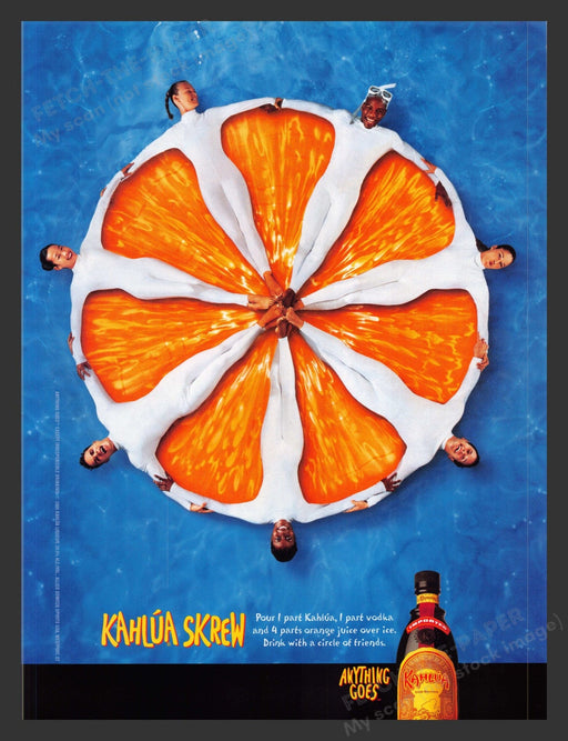 2000 Kahlua Skrew Drink Recipe Alcohol Print Advertisement Ad.