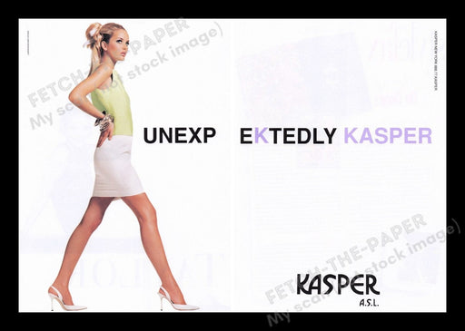 Kasper 1990s Print Advertisement Ad (2 pages) 1998 Clothing Legs Fetch the Paper!