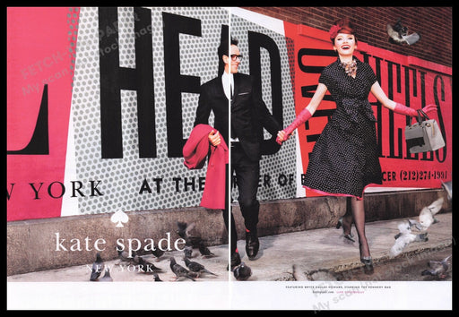 Kate Spade Fashion 2000s Print Advertisement Ad (2 pages) 2011 Couple Street Fetch the Paper!