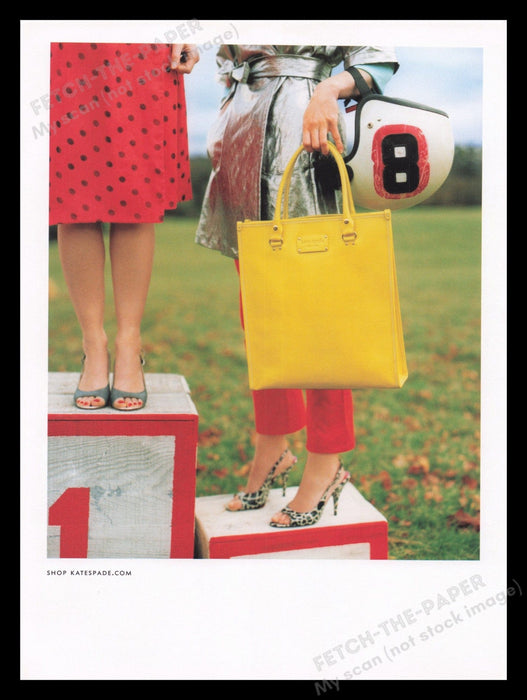 Kate Spade Handbags 2000s Print Advertisement Ad 2008 Clothing Legs Feet Shoes Fetch the Paper!