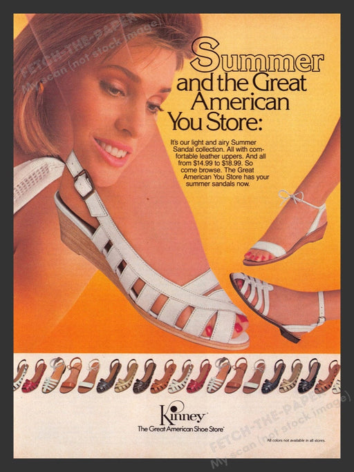 1984 Kinney Shoes Summer Sandals Feet Print Advertisement Ad