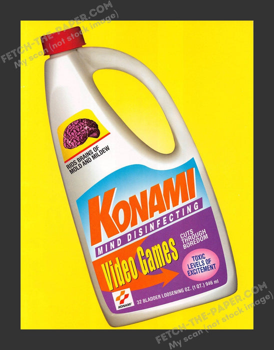 1994 Print Advertisement Konami Mind Disinfecting Video Game Ad.