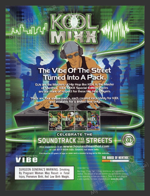 2004 Kool Cigarettes MIXX Special Edition Packs Print Advertisement Ad