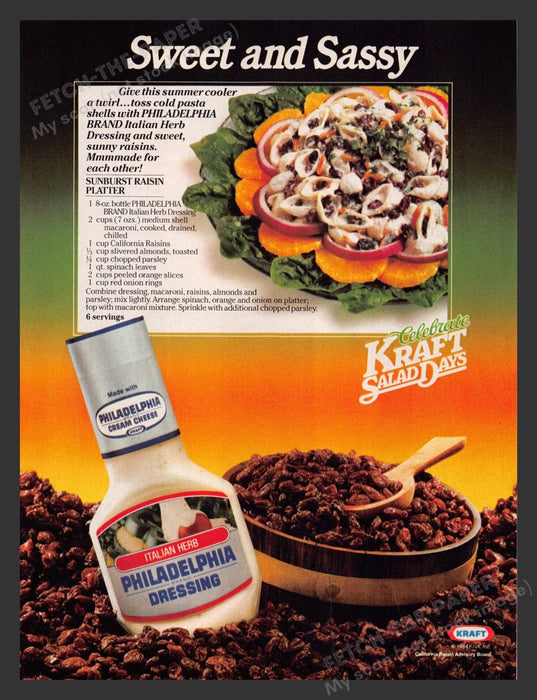 1984Kraft Italian Herb Philadelphia Dressing Print Advertisement Ad