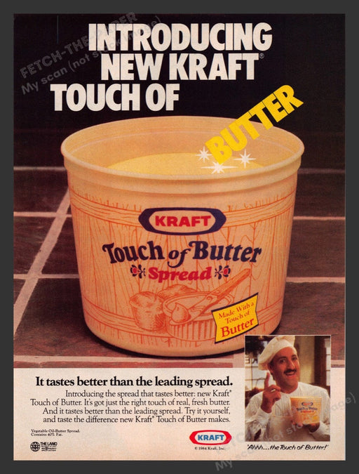 1985 Kraft Touch of Butter Spread Print Advertisement Ad