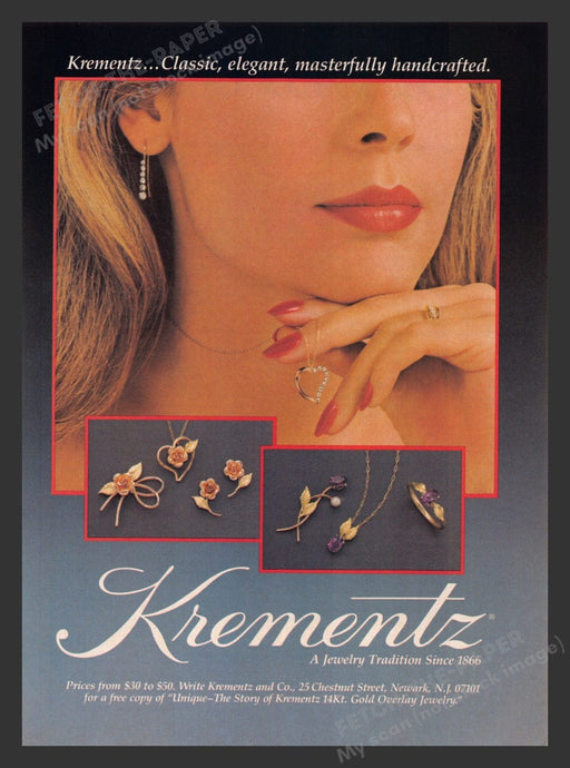 1984 Krementz Jewelry Since 1866 Print Advertisement Ad