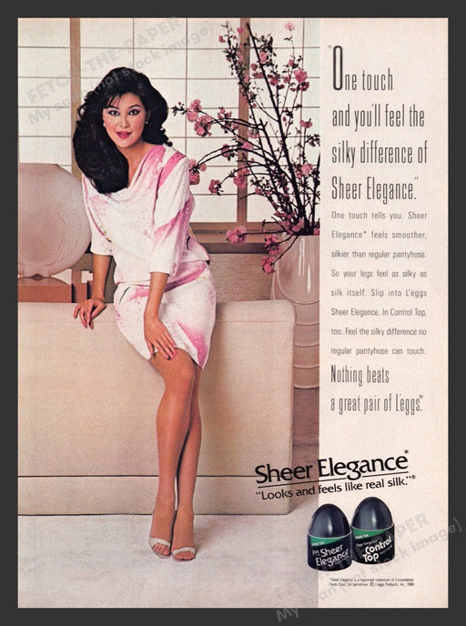 1984 L'egg's Sheer Elegance Pantyhose Hosiery Print Advertisement Ad