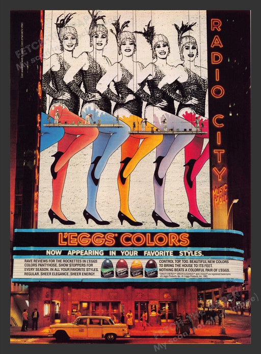 1984 L'eggs Colors Pantyhose Radio City Music Hall Power Print Advertisement Ad