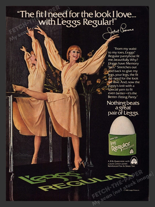 1980 L'eggs Regular Pantyhose Juliet Prowse Print Advertisement Ad