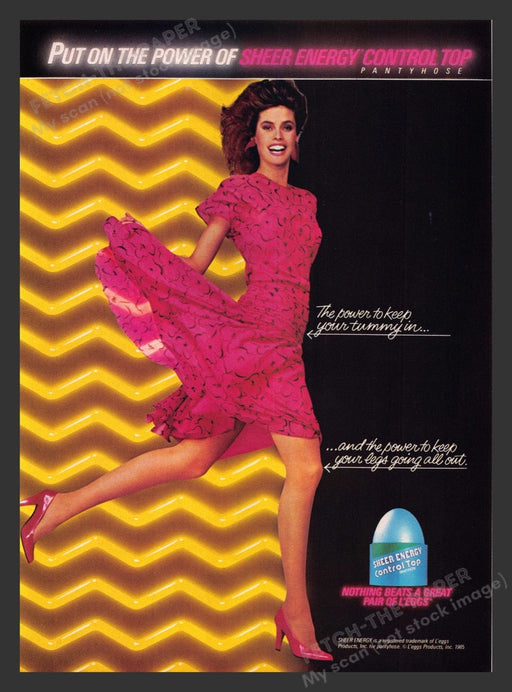 1984 L'eggs Sheer Energy Control Top Pantyhose Power Print Advertisement Ad