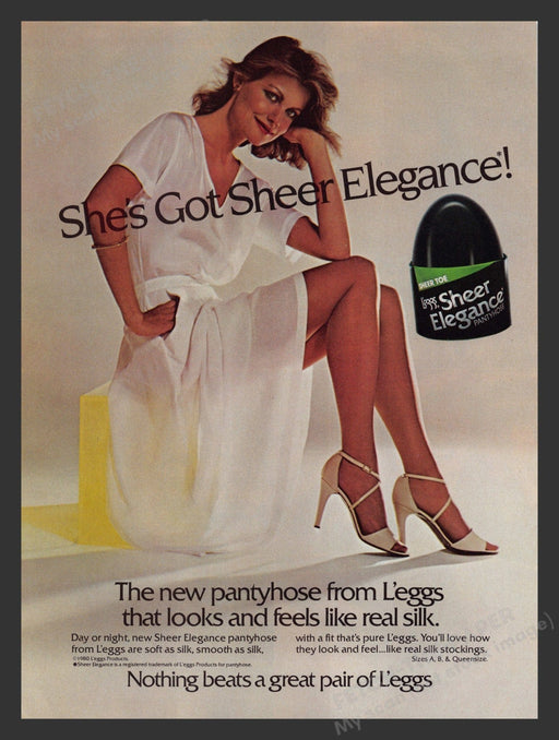 L'eggs Sheer Energy Great Pair of Legs 1980s Print Advertisement 1980 Fetch the Paper!