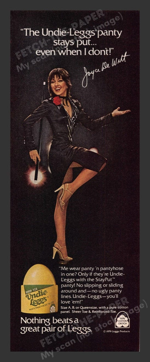 1980 L'eggs Undie Sheer Toe Pantyhose Joyce DeWitt Print Advertisement Ad