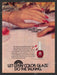1982 Print Advertisement L'erin Color Glaze Finger Nail Polish Hands Ad.