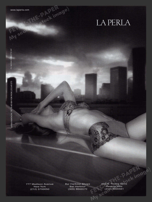 La Perla 1990s Print Advertisement 1999 Lingerie City Scape Fetch the Paper!