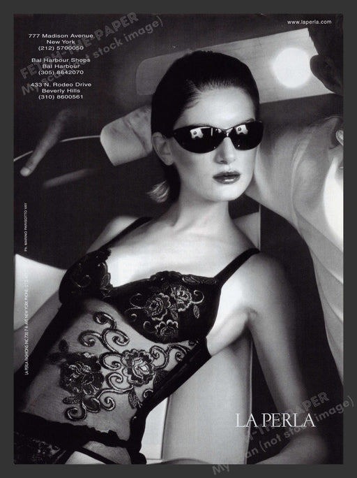 La Perla 1990s Print Advertisement 1999 Lingerie Teddy Lace Sexy Fetch the Paper!