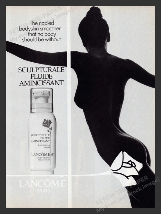 1990 Lacome Paris Body Sculpting Complex Nude Silhouette Print Advertisement Ad