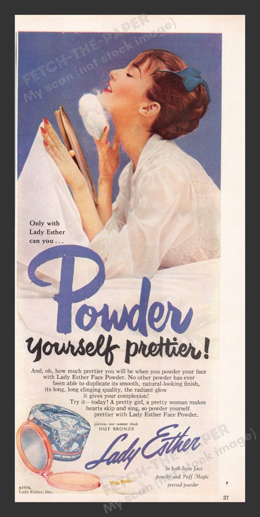 1956 Lady Esther Powder Color Print Advertisement Ad
