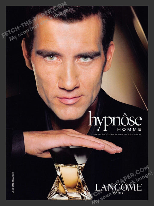 2007 Print Advertisement Lancome Paris Hypnose Homme Fragrance Clive Owen Actor.