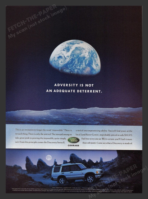 2000 Land Rover Moon Shows Earth Print Advertisement Ad