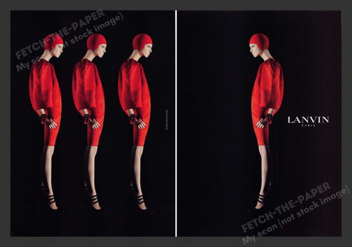 Lanvin 2000s Print Advertisement (2 pages) 2007 Paris Strange Legs Modern Models Fetch the Paper!