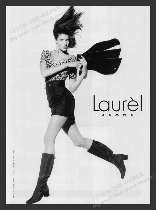 Laurel Jeans Stephanie Seymour Super Model 1990s Print Advertisement Ad 1996 Fetch the Paper!