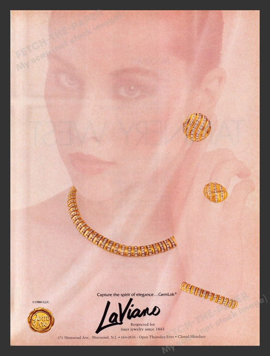 1984 LaViano Jewelry GemLok Print Advertisement Ad