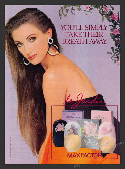 Le Jardin 1990s Print Advertisement 1990 Jane Seymour Max Factor Young Fetch the Paper!