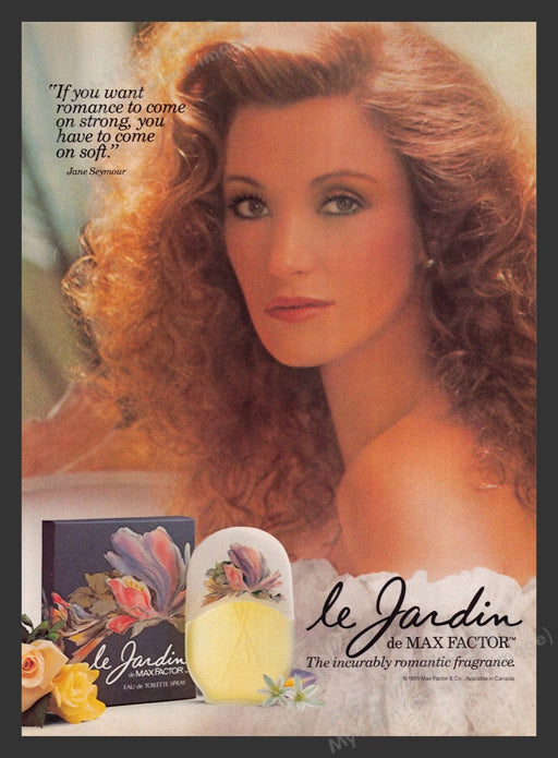 1984 le Jardin by Max Factor Fragrance Jane Seymour Print Advertisement Ad