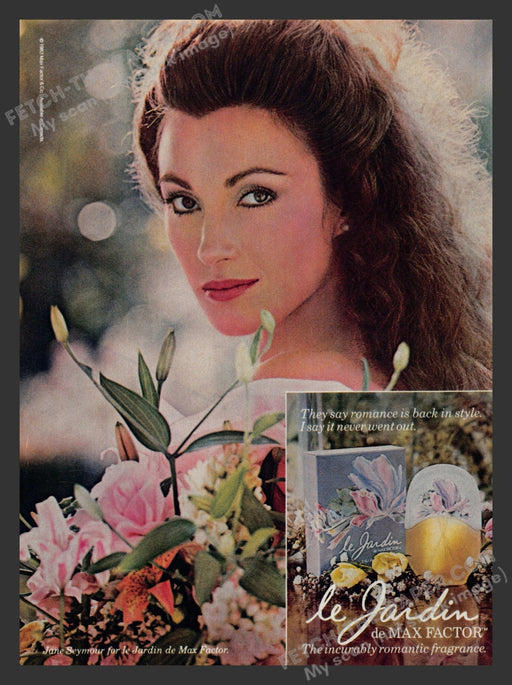 1983 Print Advertisement le Jardin by Max Factor Perfume Jane Seymour Actress Ad.