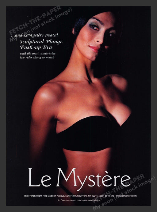 Le Mystere 2000s Print Advertisement Lingerie Bra Plunge French Fetch the Paper!