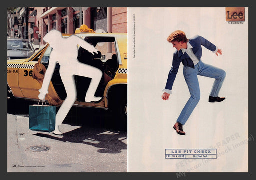 Lee Jeans Lee Fit Check Position #903 1990s Print Advertisement (2 pages) 1994 Fetch the Paper!