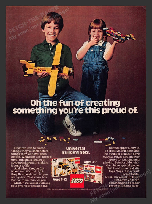 1980 Lego #744 and #113 Sets Vintage Print Advertisement Ad