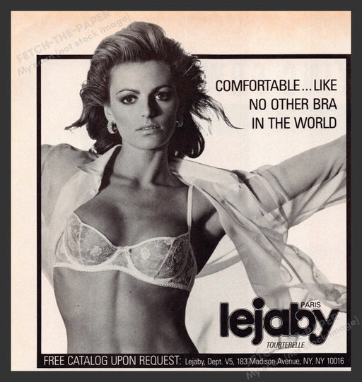 1988 Lejaby Paris Demi Lace Bra Sexy Model Print Advertisement Ad