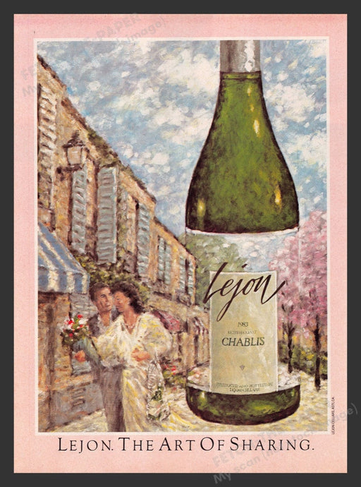 1984 Lejon Chablis "The Art of Sharing" Print Advertisement Ad