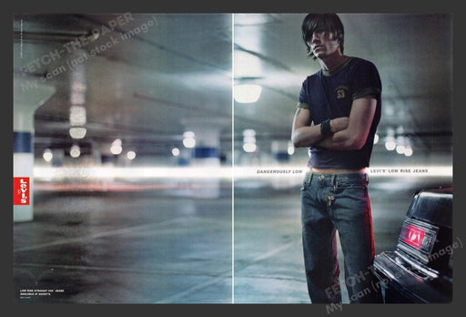 2002 Levi's Jeans Dangerously Low Male Model Print Advertisement (2 Pages)