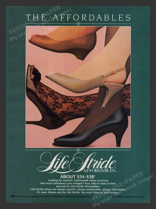 Life Stride Affordables Feet Women Shoes 1980s Print Advertisement Ad 1983 Fetch the Paper!