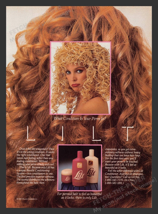 1984 Lilt Hair Products Perm Hair Dry Print Advertisement Ad