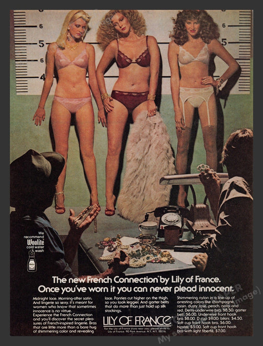 Lily of France 1970s Print Advertisement 1979 Police Line Up Innocent Fetch the Paper!