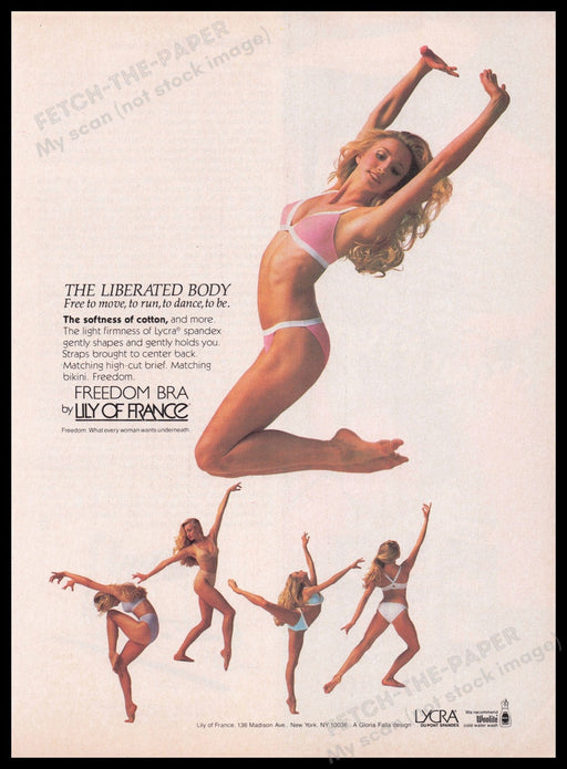 Lily Of France Lingerie 1980s Print Advertisement Ad 1985 Liberated Body Legs Fetch the Paper!