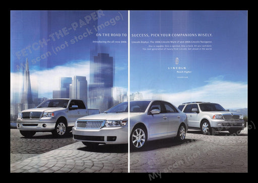 Lincoln Mark LT Zephyr Navigator Car 2000s Print Advertisement Ad (2 pages) 2006 Fetch the Paper!
