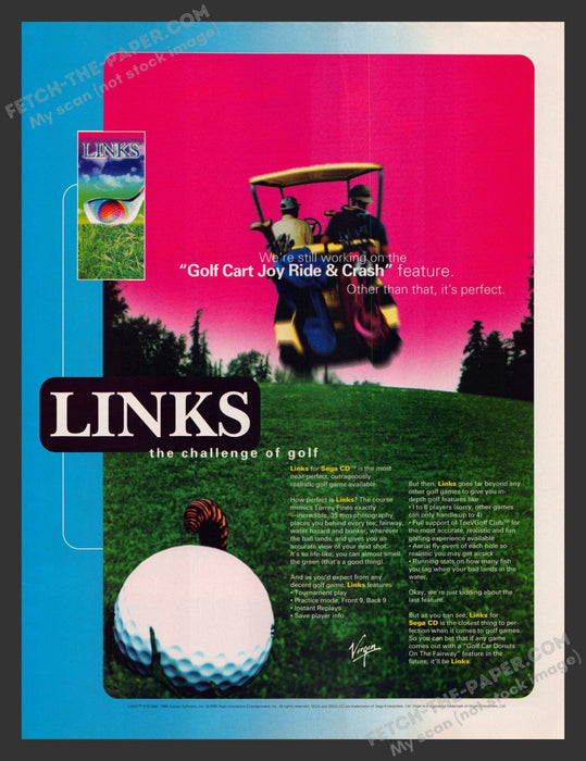 1994 Print Advertisement Links for Sega CD Golf Video Game Ad.