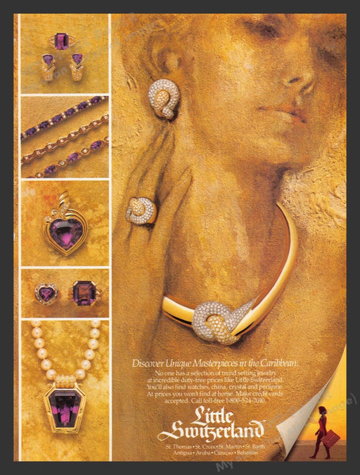 1990 Little Switzerland Jewelry Caribbean Gold Print Advertisement Ad