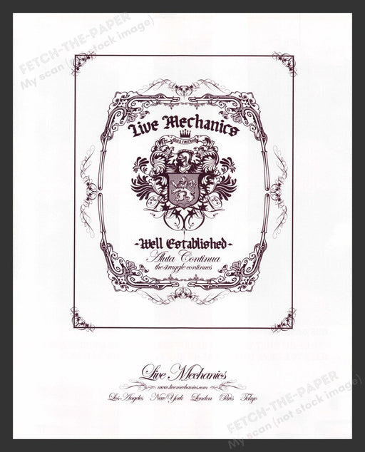 2004 Live Mechanics Clothing Print Advertisement Ad.