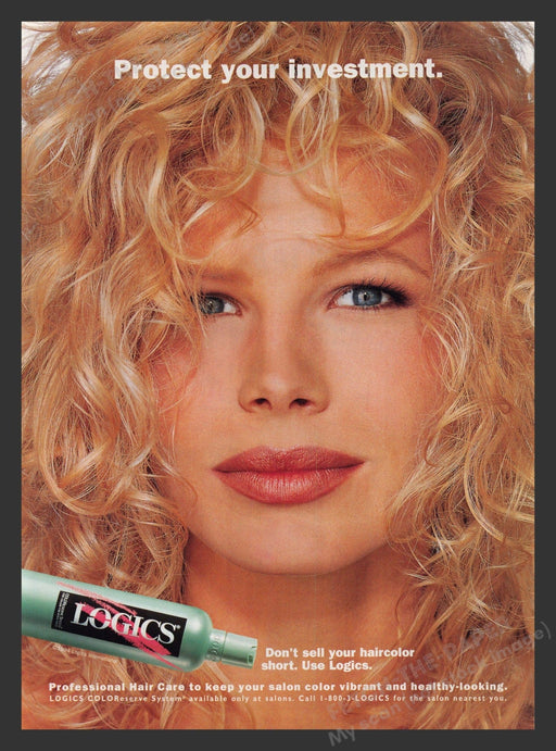 Logics Hair Color Kim Basinger Actress 1990s Print Advertisement 1994 Fetch the Paper!