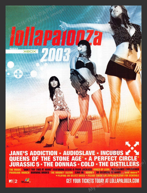 2003 Lollapalooza Music Sexy Girls Print Advertisement Ad