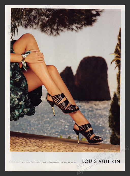Louis Vuitton 2000s Print Advertisement 2010 Long Legs Shoes Beach Ocean Fetch the Paper!
