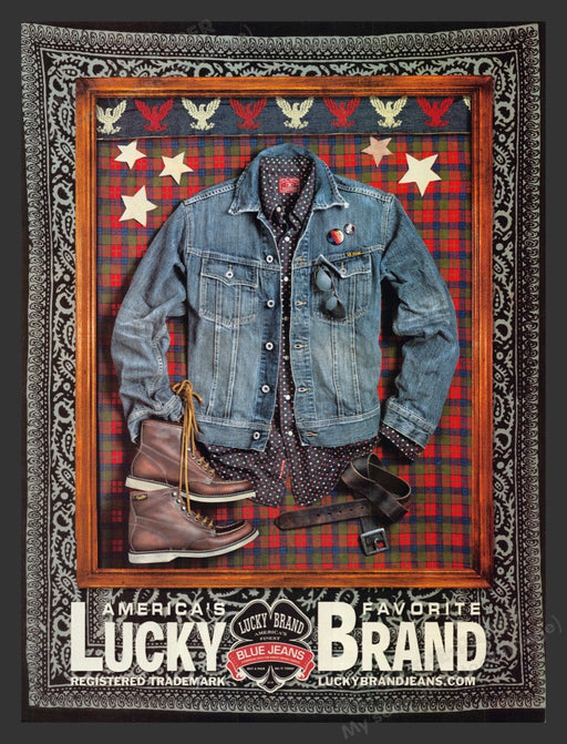 2002 Lucky Brand Denim Blue Jean Jacket Print Advertisement Ad